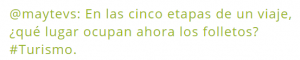 El lugar de los folletos en las cinco etapas de un viaje