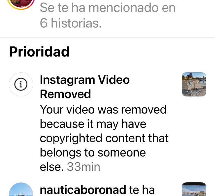 Notificación Instagram permiso vídeo